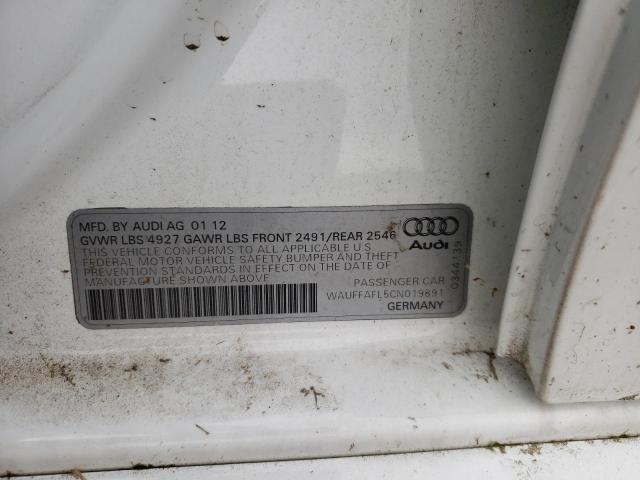 Photo 10 from auction – 2012 AUDI A4 PREMIUM with VIN WAUFFAFL5CN019891
