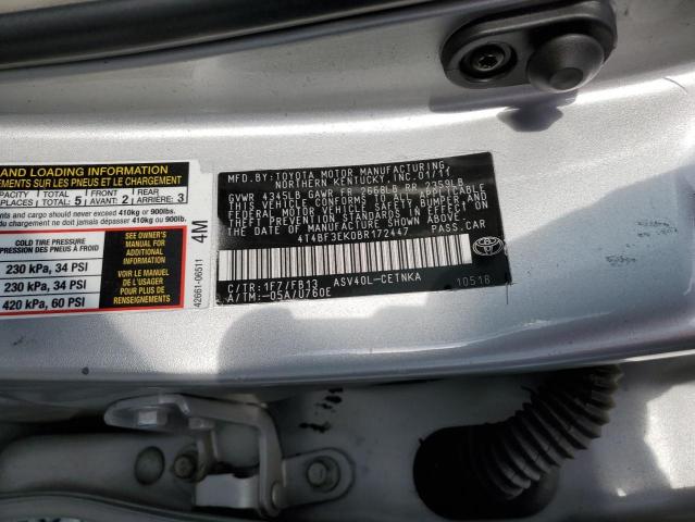 Photo 10 from auction – 2011 TOYOTA CAMRY BASE with VIN 4T4BF3EK0BR172447