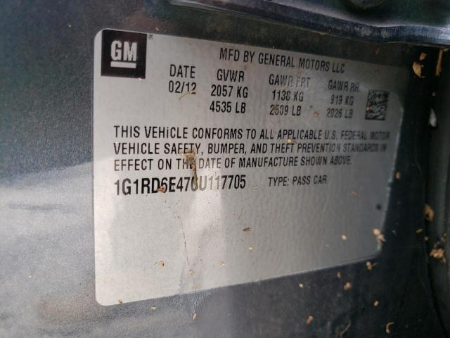 Photo 10 from auction – 2012 CHEVROLET VOLT with VIN 1G1RD6E47CU117705
