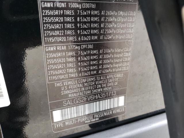 Photo 10 from auction – 2017 LAND ROVER RANGE ROVE with VIN SALGS2FV6HA351713