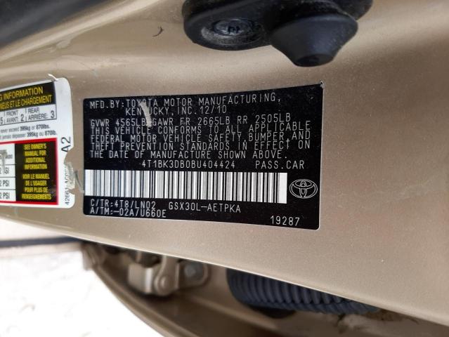 Photo 10 from auction – 2011 TOYOTA AVALON BAS with VIN 4T1BK3DB0BU404424