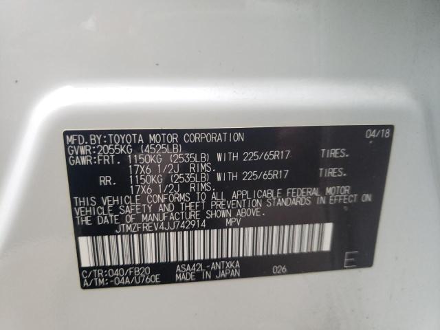 Photo 10 from auction – 2018 TOYOTA RAV4 LE with VIN JTMZFREV4JJ742914