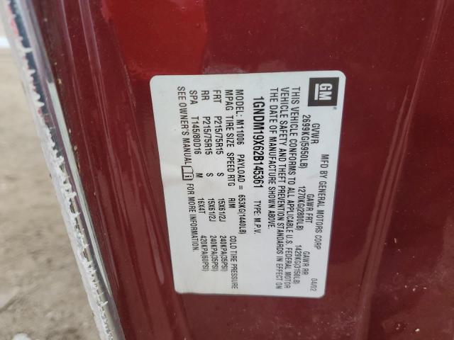 Photo 10 from auction – 2002 CHEVROLET ASTRO with VIN 1GNDM19X62B145361