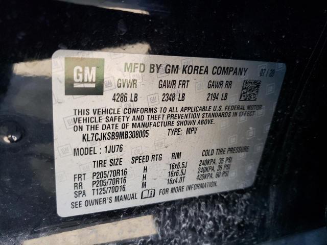 Photo 10 from auction – 2021 CHEVROLET TRAX LS with VIN KL7CJKSB9MB308005