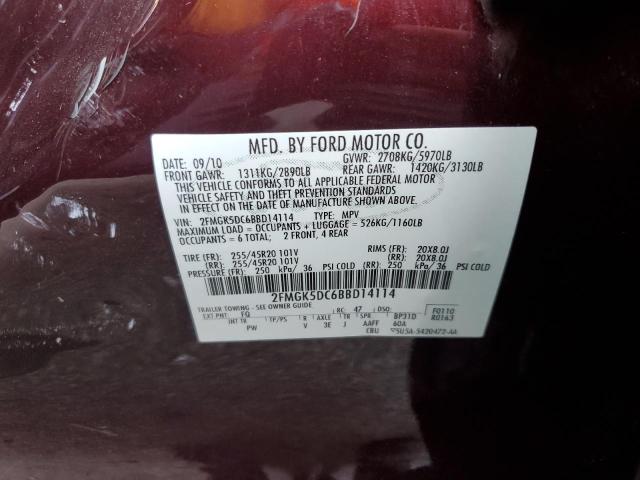 Photo 10 from auction – 2011 FORD FLEX LIMIT with VIN 2FMGK5DC6BBD14114