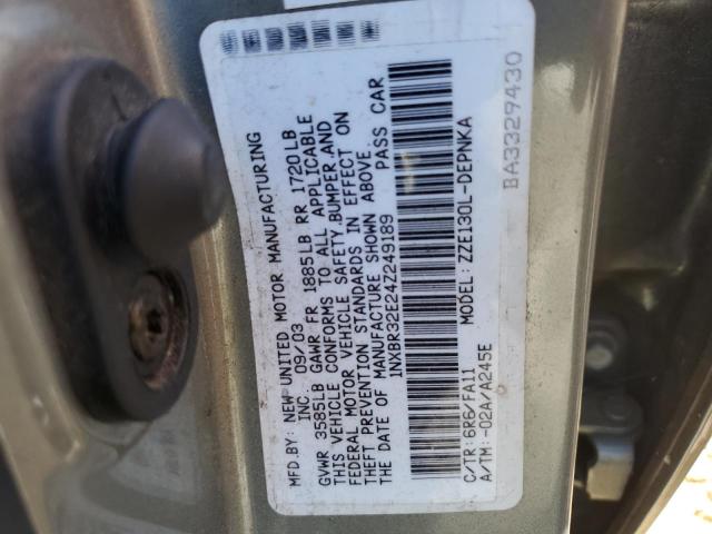 Photo 10 from auction – 2004 TOYOTA COROLLA CE with VIN 1NXBR32E24Z249189