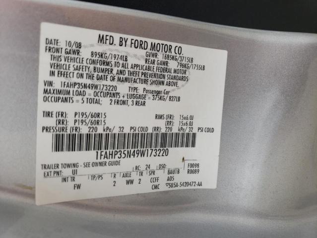 Photo 10 from auction – 2009 FORD FOCUS SE with VIN 1FAHP35N49W173220