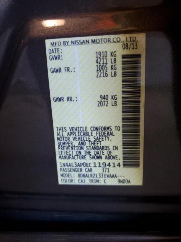 Photo 10 from auction – 2014 NISSAN ALTIMA 2.5 with VIN 1N4AL3AP0EC119414