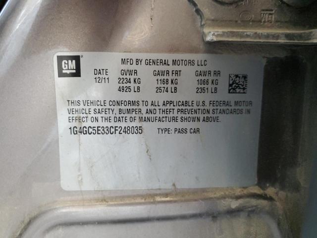 Photo 10 from auction – 2012 BUICK LACROSSE with VIN 1G4GC5E33CF248035