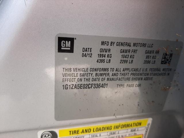 Photo 10 from auction – 2012 CHEVROLET MALIBU LS with VIN 1G1ZA5E02CF336401
