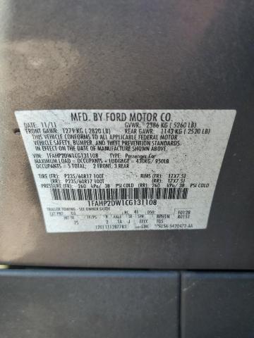 Photo 10 from auction – 2012 FORD TAURUS SE with VIN 1FAHP2DW1CG131108
