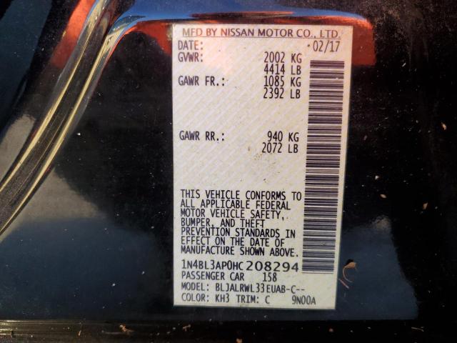 Photo 10 from auction – 2017 NISSAN ALTIMA 3.5 with VIN 1N4BL3AP0HC208294