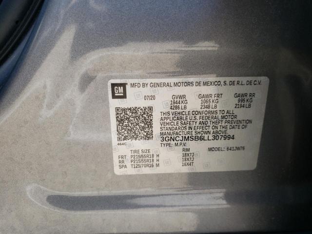 Photo 10 from auction – 2020 CHEVROLET TRAX PREMI with VIN 3GNCJMSB6LL307994