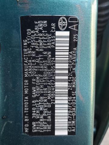 صورة رقم 10 من المزاد - 2010 TOYOTA COROLLA BA مع VIN 2T1BU4EE7AC305124
