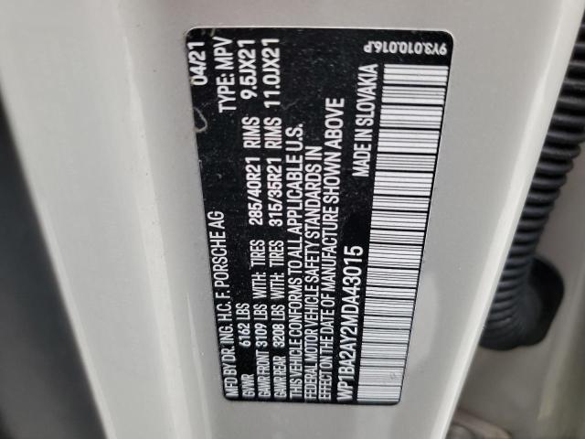 Photo 10 from auction – 2021 PORSCHE CAYENNE CO with VIN WP1BA2AY2MDA43015