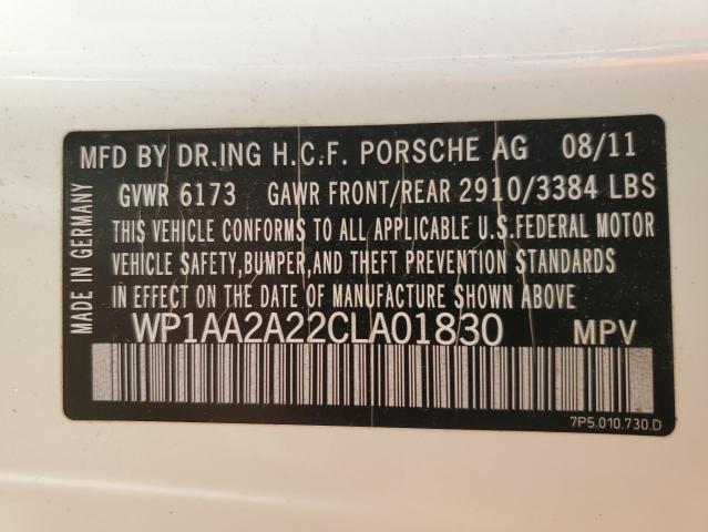 Photo 10 from auction – 2012 PORSCHE CAYENNE with VIN WP1AA2A22CLA01830