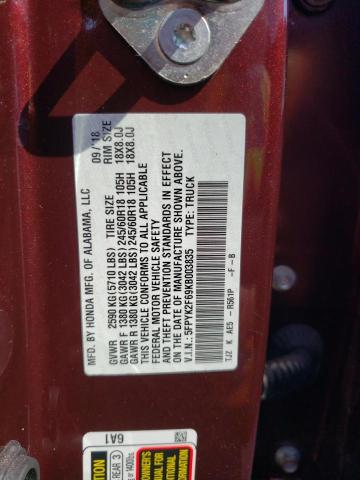 Photo 10 from auction – 2019 HONDA RIDGELINE with VIN 5FPYK2F69KB003835