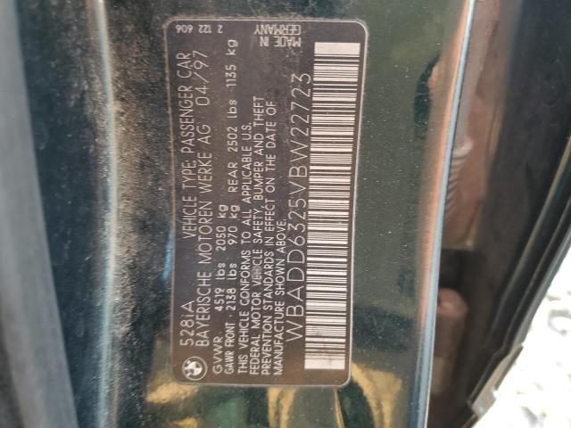 Photo 10 from auction – 1997 BMW 528 I AUTO with VIN WBADD6325VBW22723