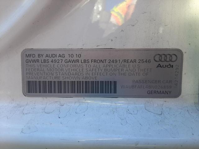 Photo 10 from auction – 2011 AUDI A4 PREMIUM with VIN WAUBFAFL4BN026859