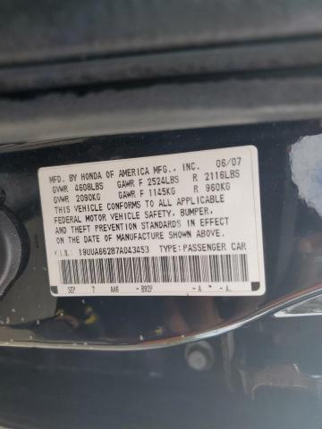 Photo 10 from auction – 2007 ACURA TL with VIN 19UUA66287A043453