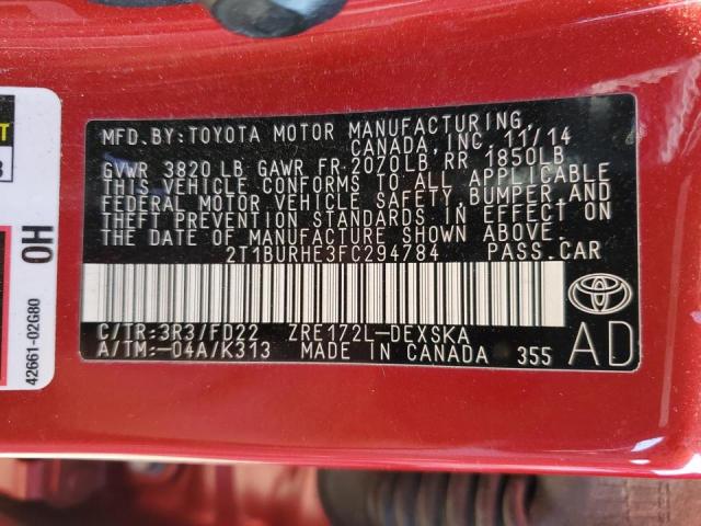 Photo 10 from auction – 2015 TOYOTA COROLLA L with VIN 2T1BURHE3FC294784