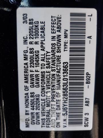 Photo 10 from auction – 2003 HONDA ELEMENT EX with VIN 5J6YH28563L013663