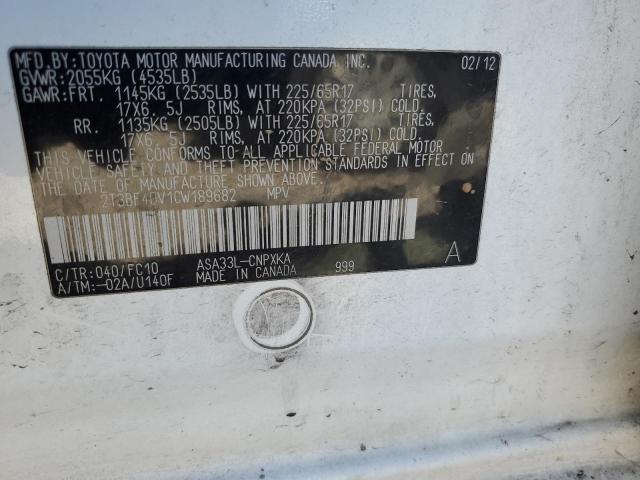 Photo 10 from auction – 2012 TOYOTA RAV4 with VIN 2T3BF4DV1CW189682