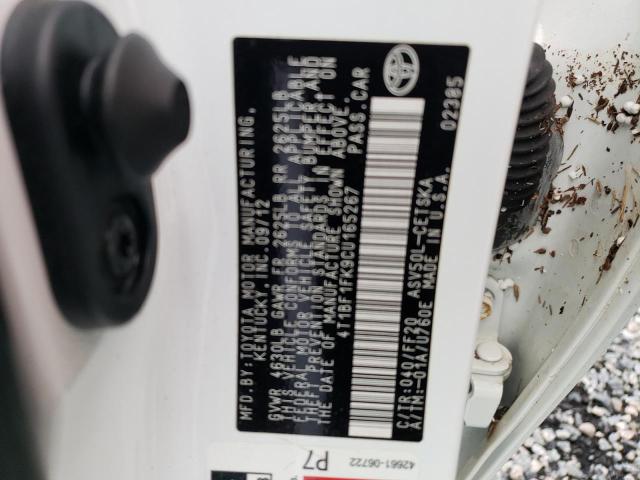 Photo 10 from auction – 2012 TOYOTA CAMRY BASE with VIN 4T1BF1FK9CU165267