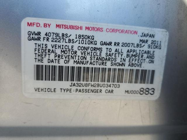 Photo 10 from auction – 2011 MITSUBISHI LANCER GTS with VIN JA32U8FW2BU034703