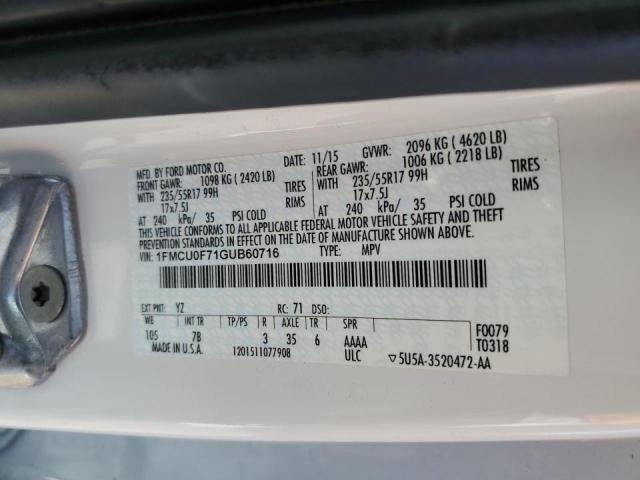 Photo 10 from auction – 2016 FORD ESCAPE S with VIN 1FMCU0F71GUB60716