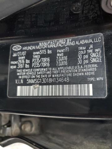 Photo 10 from auction – 2008 HYUNDAI SANTA FE G with VIN 5NMSG13D18H134648