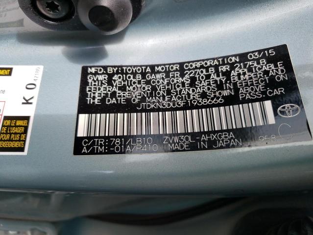 Photo 10 from auction – 2015 TOYOTA PRIUS with VIN JTDKN3DU3F1938666