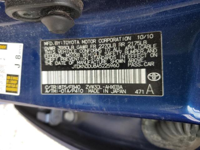 Photo 10 from auction – 2010 TOYOTA PRIUS with VIN JTDKN3DU8A5225960