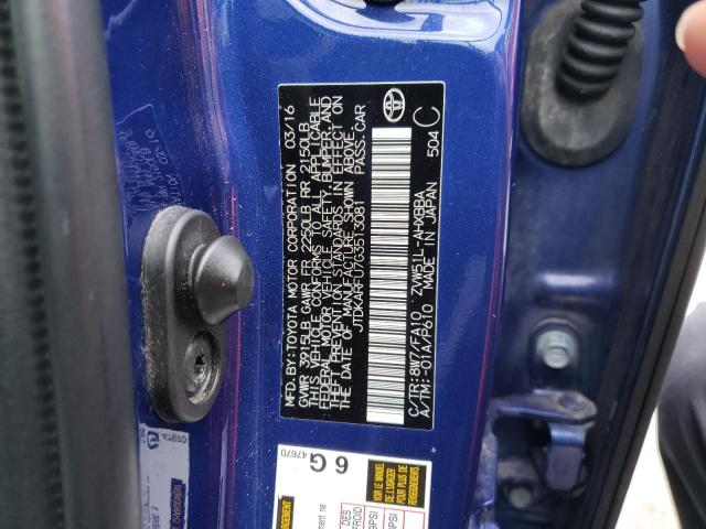 Photo 10 from auction – 2016 TOYOTA PRIUS with VIN JTDKARFU7G3513081