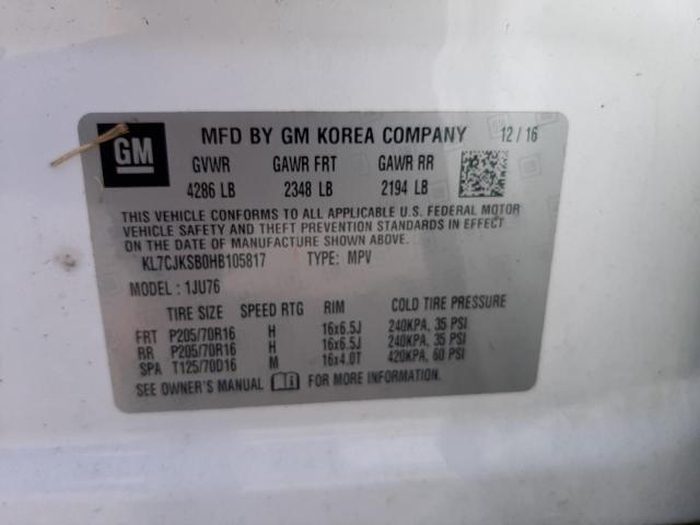 Photo 10 from auction – 2017 CHEVROLET TRAX LS with VIN KL7CJKSB0HB105817