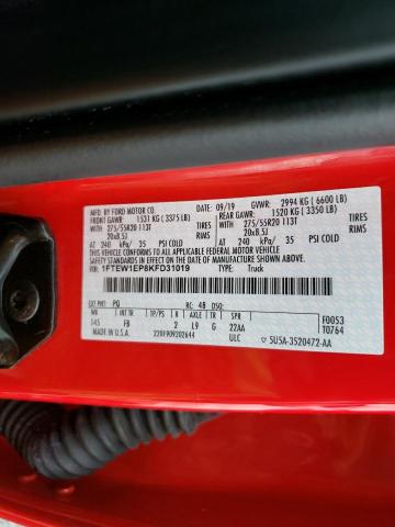 Photo 10 from auction – 2019 FORD F150 SUPER with VIN 1FTEW1EP8KFD31019
