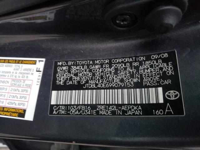 Photo 10 from auction – 2009 TOYOTA COROLLA BA with VIN JTDBL40E699079153