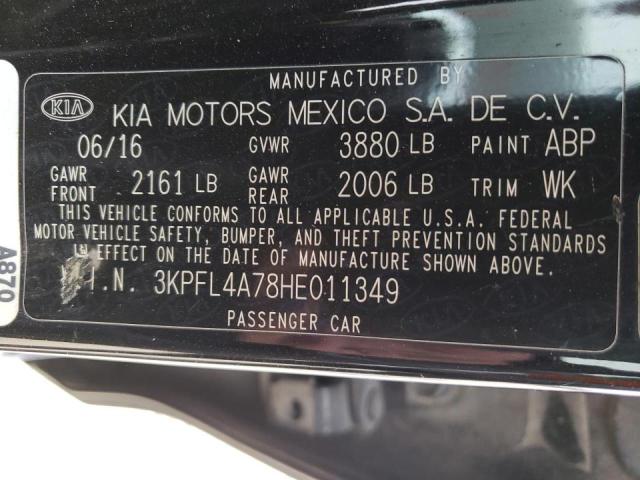 Photo 10 from auction – 2017 KIA FORTE LX with VIN 3KPFL4A78HE011349