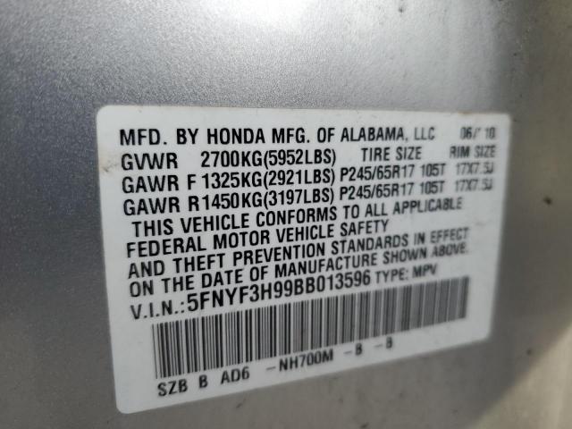 Photo 10 from auction – 2011 HONDA PILOT TOUR with VIN 5FNYF3H99BB013596