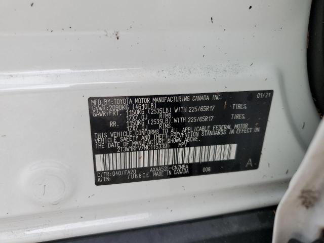 Photo 10 from auction – 2021 TOYOTA RAV4 XLE with VIN 2T3W1RFV7MC115339
