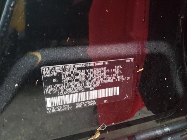 Photo 10 from auction – 2010 TOYOTA RAV4 with VIN 2T3JK4DV8AW027150