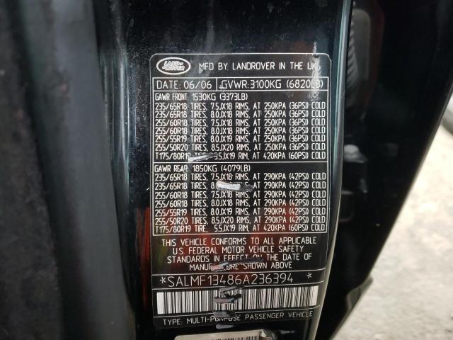 Photo 10 from auction – 2006 LAND ROVER RANGE ROVE with VIN SALMF13486A236394