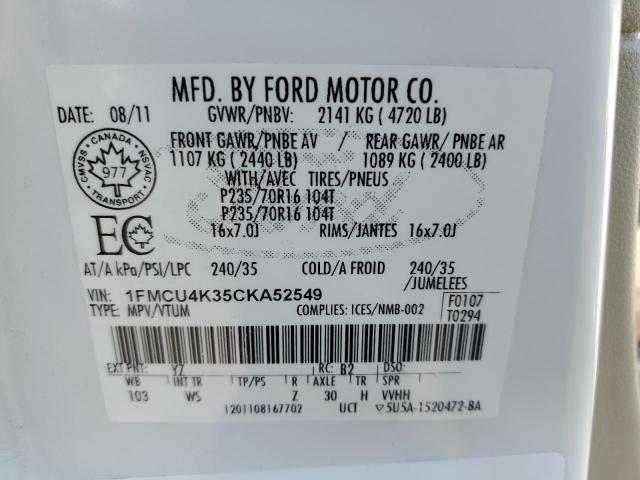 Photo 10 from auction – 2012 FORD ESCAPE HYB with VIN 1FMCU4K35CKA52549
