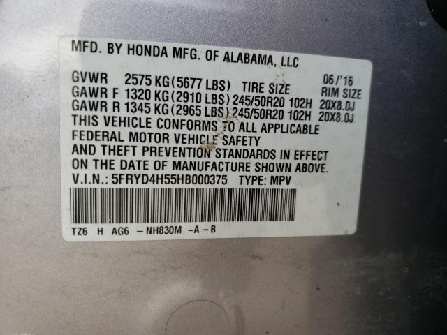 Photo 10 from auction – 2017 ACURA MDX TECHNO with VIN 5FRYD4H55HB000375