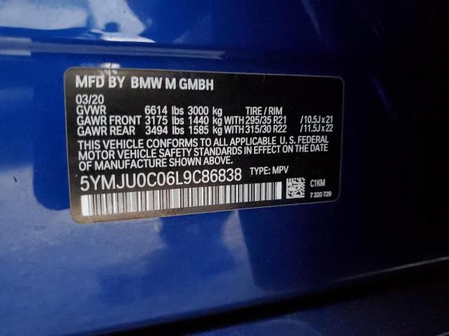 Photo 10 from auction – 2020 BMW X5 M with VIN 5YMJU0C06L9C86838
