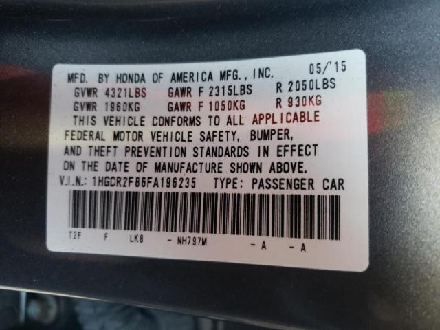 Photo 10 from auction – 2015 HONDA ACCORD EXL with VIN 1HGCR2F86FA196235