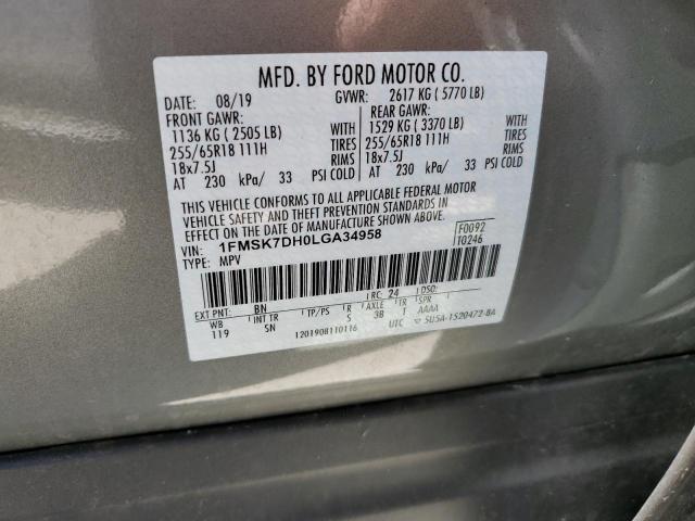 Photo 10 from auction – 2020 FORD EXPLORER X with VIN 1FMSK7DH0LGA34958