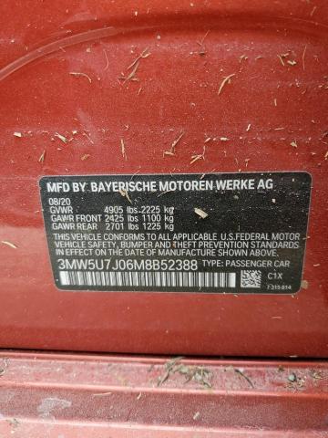 Photo 10 from auction – 2021 BMW M340I with VIN 3MW5U7J06M8B52388