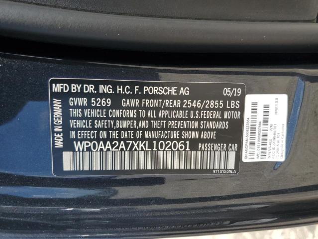 Photo 10 from auction – 2019 PORSCHE PANAMERA B with VIN WP0AA2A7XKL102061