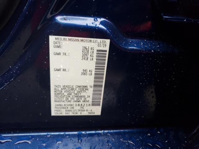 Photo 10 from auction – 2019 NISSAN ALTIMA SR with VIN 1N4BL4CV4KC184218